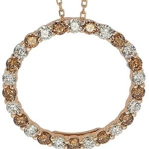 NWT SUZY LEVIAN Rose Tone Silver Pendant Necklace